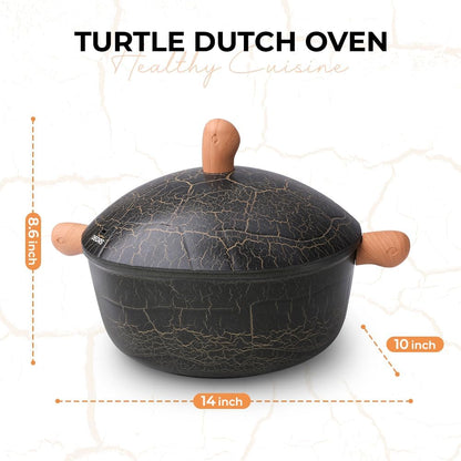 Bionic Turtle Design Nonstick Ceramic Dutch Oven Pot with Lid (6 Qt, 10.2"), Non Toxic,Pfas & PFOA Free, Dishwasher Safe, Compatible with All Stovetops, Durable Cookware for Home Cooking7