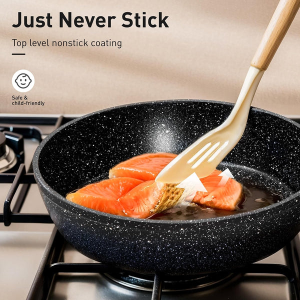 30 Pcs Pots and Pans Set Non Stick, Granite Induction Cookware | Compatible with All Cooktops, 100% PFOA, PFOS, and Toxin-Free, Even Heat Distribution2