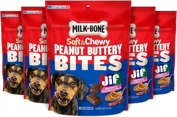 Milk-Bone Soft & Chewy Peanut Buttery Bites, 4.5 Oz. Bag | Soft Dog Treats with Jif Peanut Butter11
