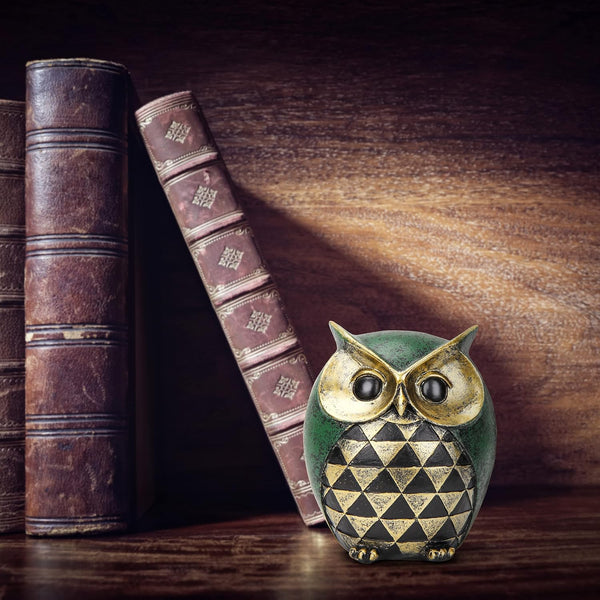 Owl Statue for Home Decor Accents,Owl Decor for Modern Bathroom Bookshelf Bedroom Mantle Living Room Home Office TV Stand Shelf Boho Decorations,Retro Decor Small Bird Items Gift for Women4