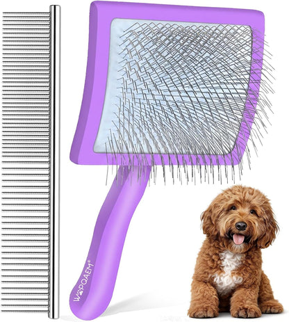 Wooden Long Pin Slicker Brush for Dogs, Doodles, Poodles, Long Hair | Grooming, Detangling, and Fluffing for Wavy and Curly Hair—Designed for Heavy, Thick Coats to Prevent Matting at Home13