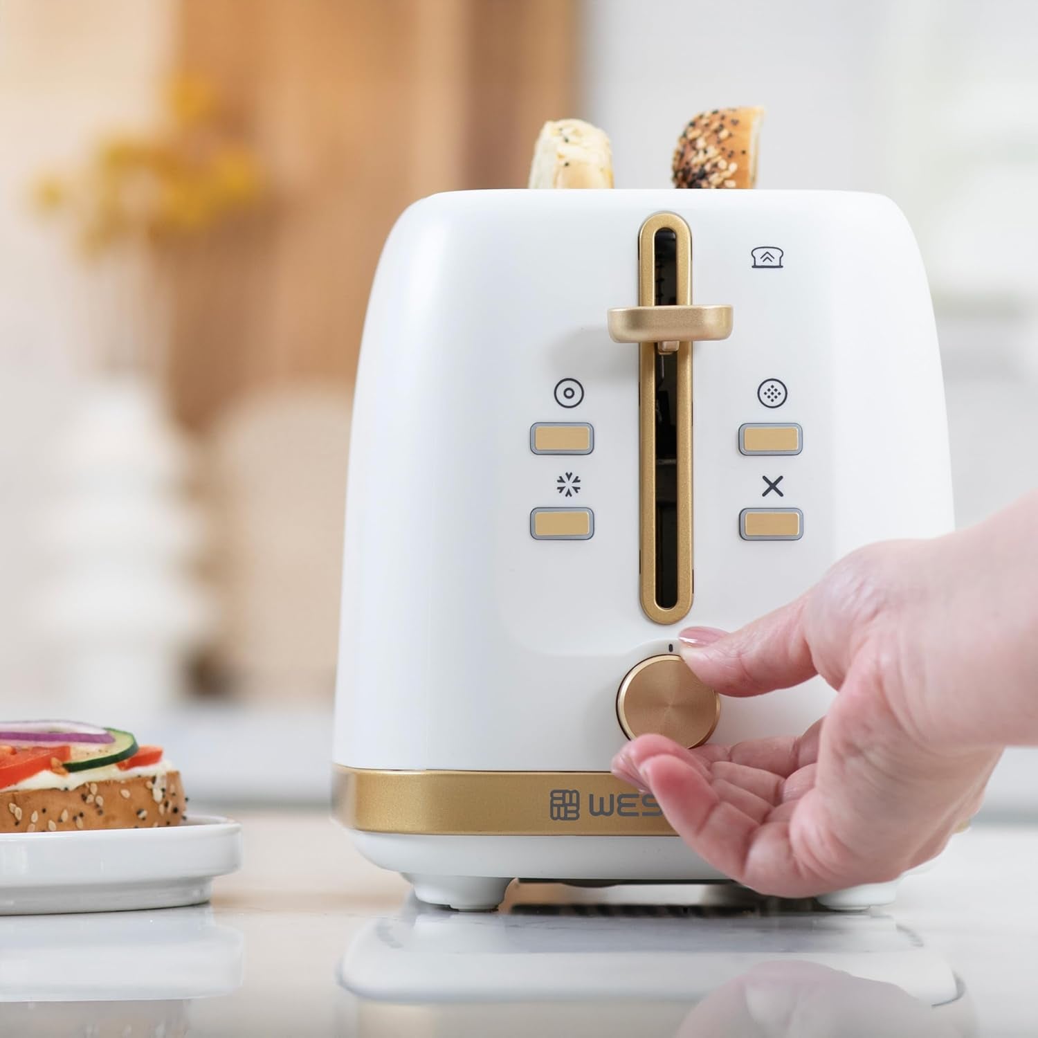 timeless-2-slice-toaster-with-7-browning-levels-bagel-waffle-defrost-settings-high-lift-lever-anti-jam-easy-clean-crumb-tray-2-slice-white-gold