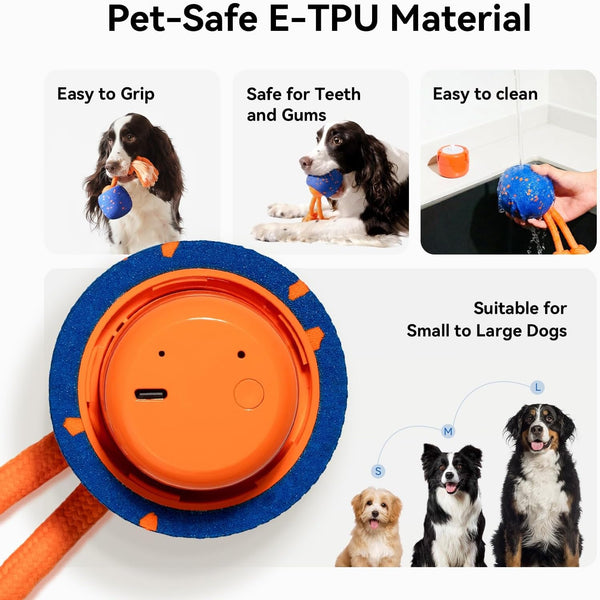 Cheerble Smart Interactive Dog Toy, Wicked Ball Rolly, Automatic Moving, Bouncing, Rotating, E-TPU Material, Active Rolling Interactive Dog Ball for Medium and Large Dogs (Blue)7