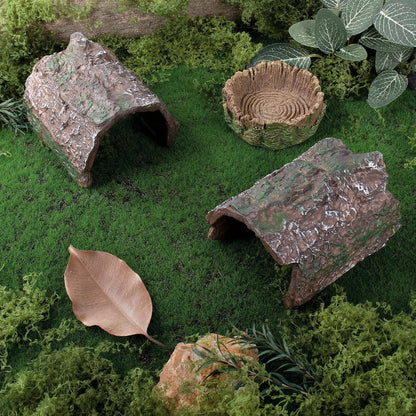 Mygeromon Reptile Hides Leopard Gecko Hideout Resin Caves Tank Accessories | 2 Pcs5