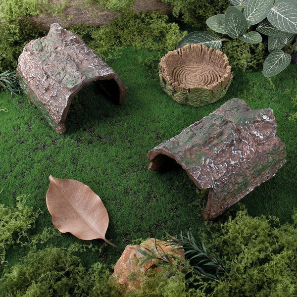Mygeromon Reptile Hides Leopard Gecko Hideout Resin Caves Tank Accessories | 2 Pcs5
