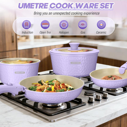Pots and Pans Set, Ceramic Nonstick Cookware Set Detachable Handle, Induction Kitchen Cookware Sets with Removable Handle, Non Stick RV Cookware Set, Dishwasher ＆ Oven Safe7