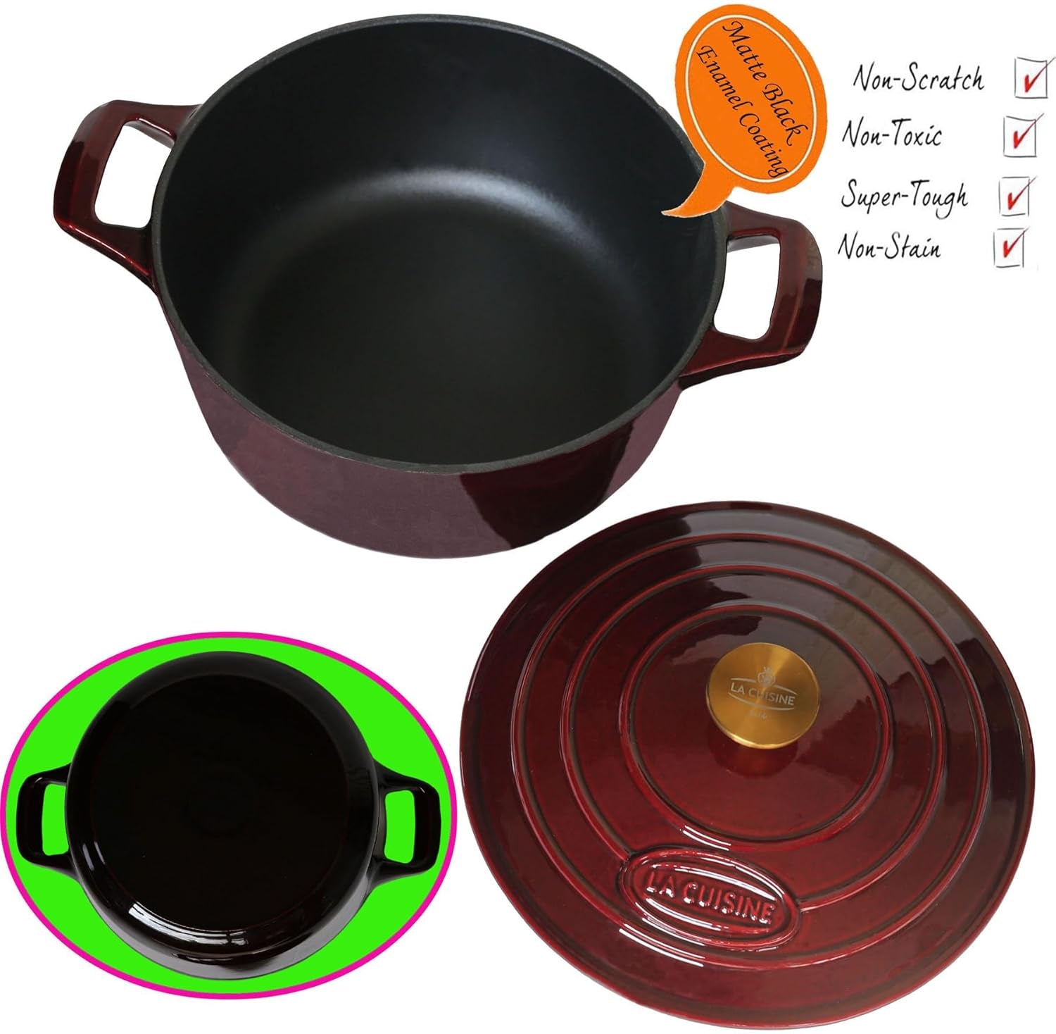 la-cuisine-enameled-cast-iron-dutch-oven-casserole-pot-with-golden-handle-for-lid-internal-matte-black-enamel-coating-5-qt-10-5-26cm-o-oven-safe-550-f-276-c-cranberry