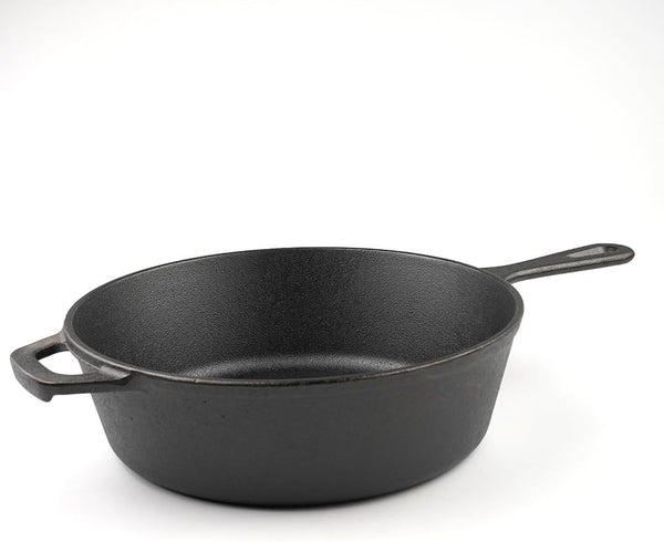 Cast Iron Double Dutch Oven Pot with Skillet Lid, Cast Iron Skillet 10 Inch & Dutch Oven 3 Quart for Grilling, Searing, Baking (3 Quarts)5
