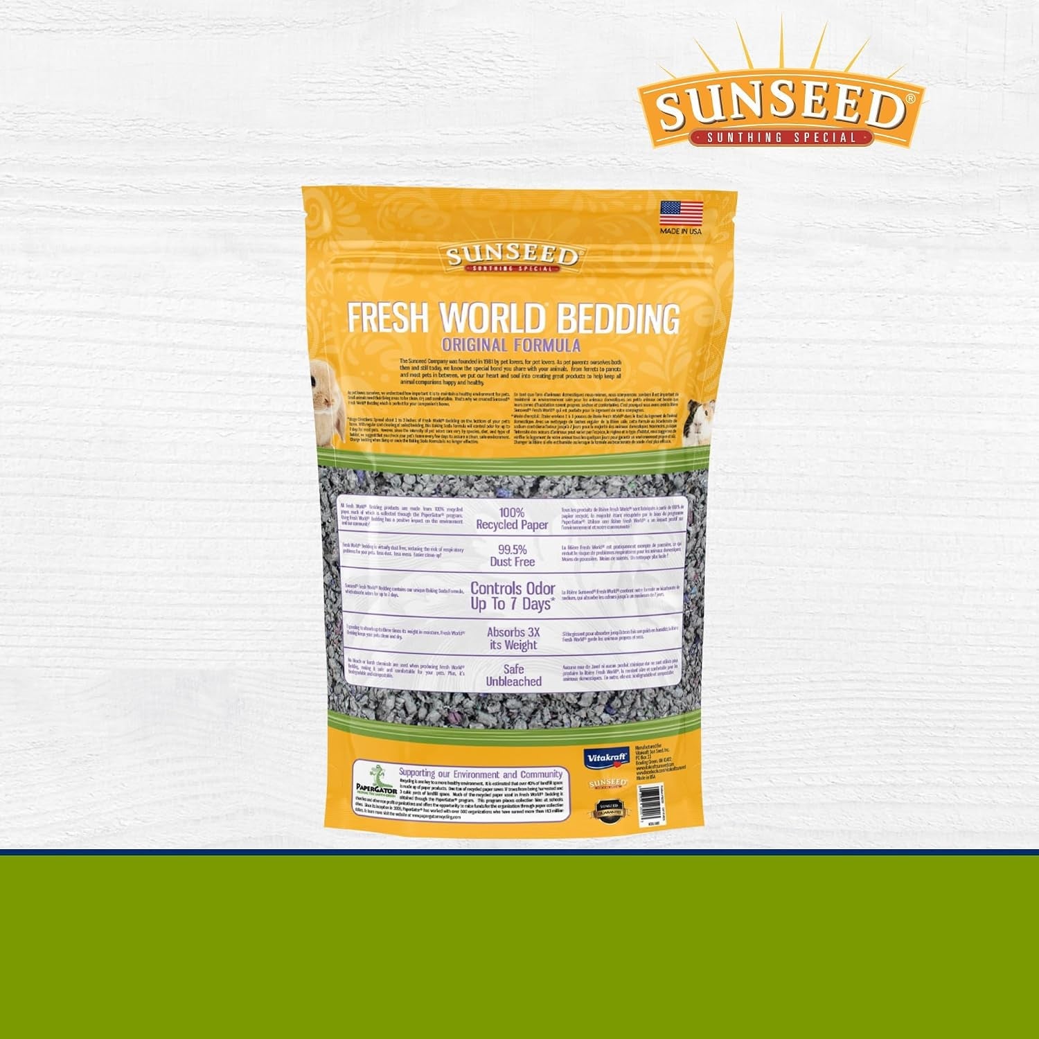 sunseed-18220-fresh-world-bedding-for-small-animals-original-gray-450-cubic-inch