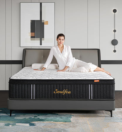 Queen Mattresses,10 Inch Queen Size Mattresses in a Box,Memory Foam Hybrid White & Black Mattress with Provide Support and Improve Sleep,Pressure Relief,Medium Firm1