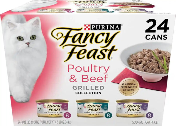 Purina Fancy Feast Poultry & Beef Wet Cat Food Variety Pack, 3 Oz, 24-Pack1