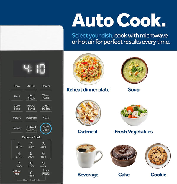 GE GCST10A1WSS Countertop Microwave Oven (Stainless Steel) | Stainless Steel, Combines Microwave, Air Fry, Convection, and Broil, Child Lock Technology, 4 Convenience Cook Settings9