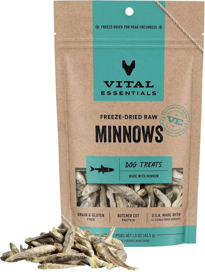 Vital Essentials Freeze Dried Minnows Dog Treats, 1 Oz Bag | Single Ingredient 100% Minnow, Premium Quality Protein, Grain-Free Treats, USA Made with U.S. & Globally Sourced Ingredients9