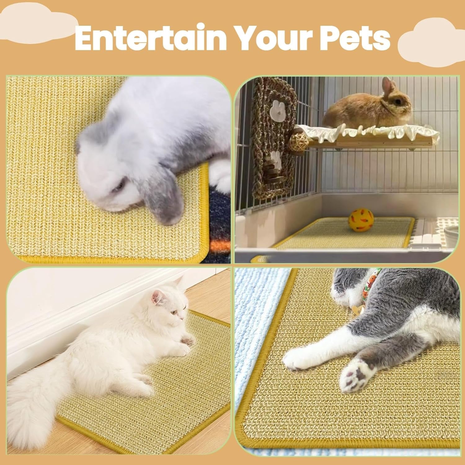 dyaus-rabbit-scratching-pad-sisal-bunny-scratch-pad-natural-rabbit-foraging-mats-for-cages-indoor-bunny-toys-accessories-for-bedding-biting-sleeping-resting-2pcs-16x12in