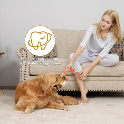 Giraffe Plush Squeak Toys for Dogs - Premium Soft Plush, Reinforced Braided Rope, Built-In Squeaker & Crinkle Paper, Machine Washable, Stimulates Play & Teething Relief8