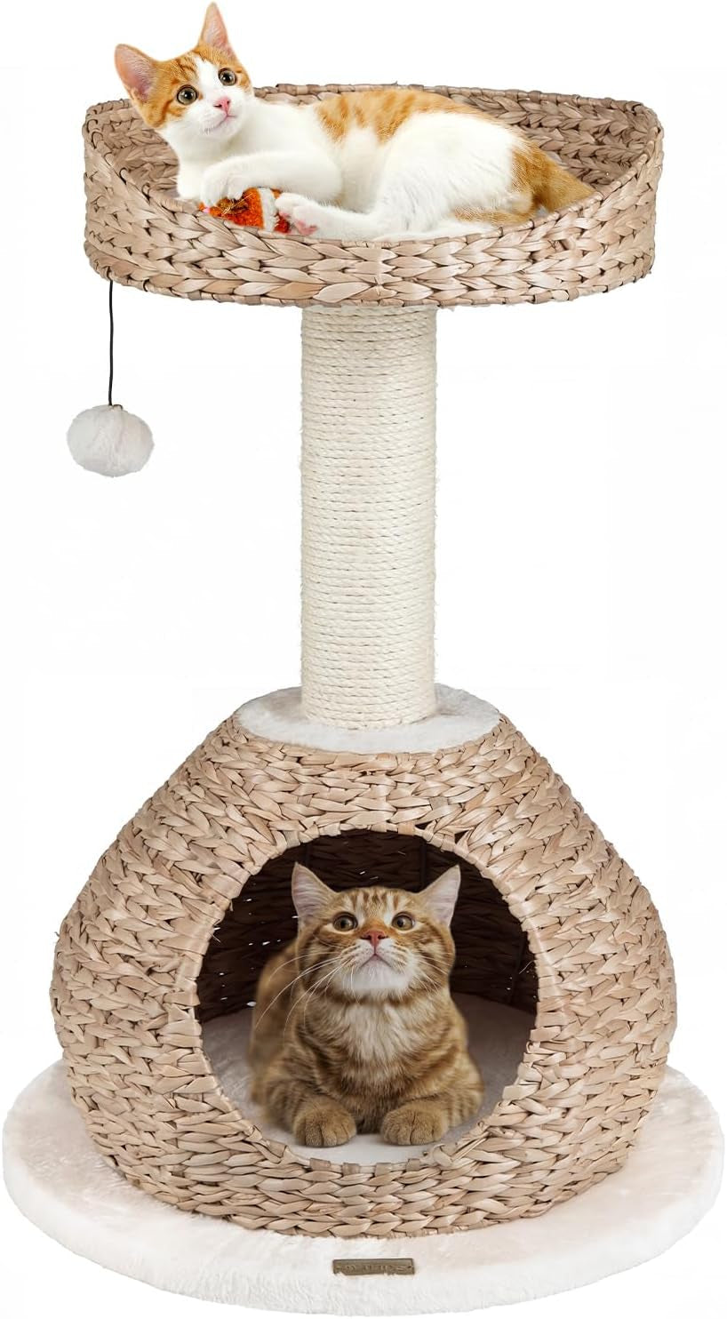 petsite-41-inch-modern-cat-tree-for-indoor-cats-multi-level-cat-tower-with-scratching-posts-hand-made-wicker-cat-condo-top-perch-dangling-ball-sisal-rope-cute-cat-tree-for-indoor-cats