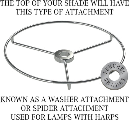 Lampshade 11" Top Diameter X 17" Bottom Diameter X 13" Slant Height with Washer (Spider) Attachment. for Use on Lamps with Harps (Navy)4