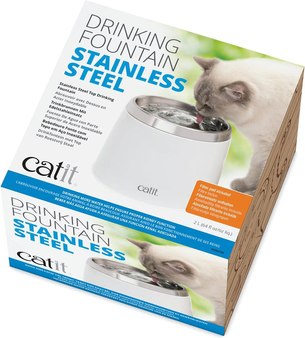 Catit Fresh & Clear Stainless Steel Cat Water Fountain, 5002311