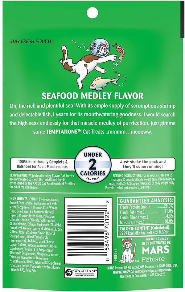 Temptations Cat Treats Temptations Huge Variety Pack, All 9 Flavors: Chicken, Medley, Turkey, Tuna, Catnip Fever, Beef, Surfer, Cookout 1 Pet Paws Notepad (9 Bags Total, 3 Ounces Each), 10 Piece Set8