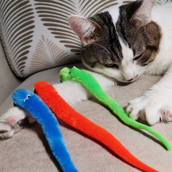 Cat Toy Worm Refills, 15 Pieces Interactive Cat Wand Attachments Worms Toy for Indoor Cats2