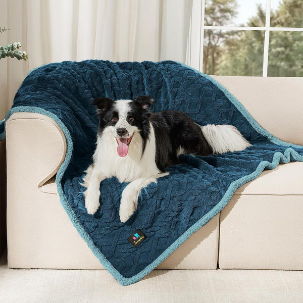 Luciphia Waterproof Pet Blanket, Liquid Pee Proof Dog Blankets for Sofa Bed Couch, Reversible Sherpa Fleece Furniture Protector Cover for Small Medium Large Dogs Cats,Khaki Small（40" X 28"）24