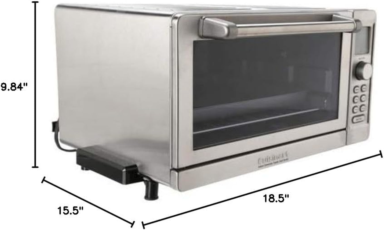 tob-135n-deluxe-convection-toaster-oven-broiler-brushed-stainless-1800w-convection-0-5-cu-ft-toast-and-bagel-and-bake-and-broil-and-pizza-and-keep-warm-blue-backlit-lcd