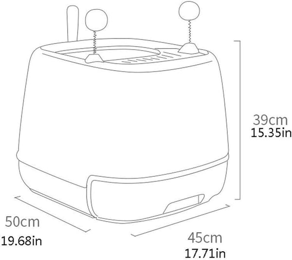 Dog Potty Training Toilet ﻿ Creative Cat Litter Box Fully Enclosed Drawer Top Entry Toilet Supplies Oversized Deodorant Pan (Blue)(Pink)2