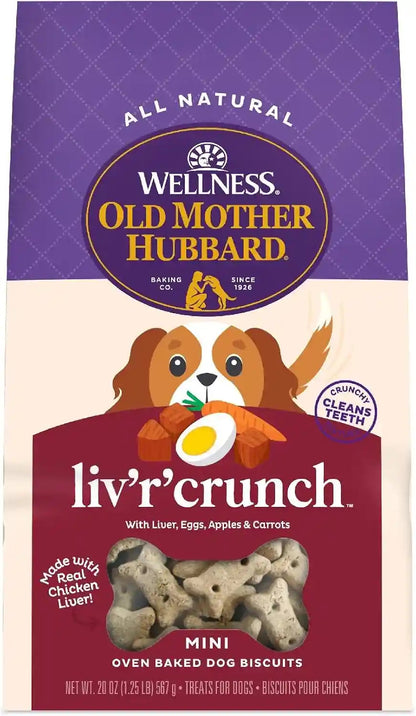 Old Mother Hubbard Wellness P-Nuttier Dog Biscuits, Natural, Training Treats, Peanut Butter Flavor, Mini Size, (20 Ounce Bag)22