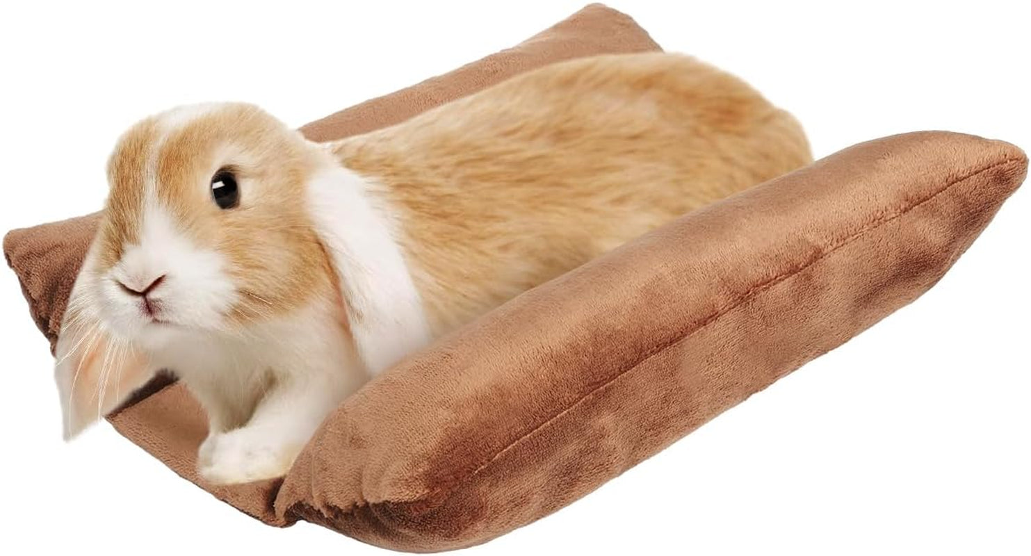 mewtogo-15-7-x-14-bunny-bed-for-rabbit-cage-thickened-soft-prevent-sore-hocks-plush-mat-with-cotton-lounger-pillows-small-animal-flop-mat-for-hutch-sleeping-indoor-gray-star