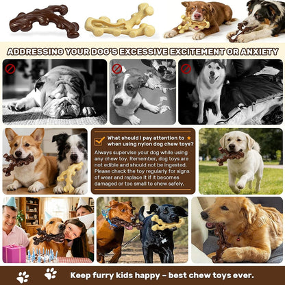 SIHRMIU 2 Pack Dog Chew Toys for Aggressive Chewers,Boredom and Stimulating Best Dog Toys for Medium/Large Breed,Tough Almost Indestructible Dog Bones for Teeth Cleaning and Training7