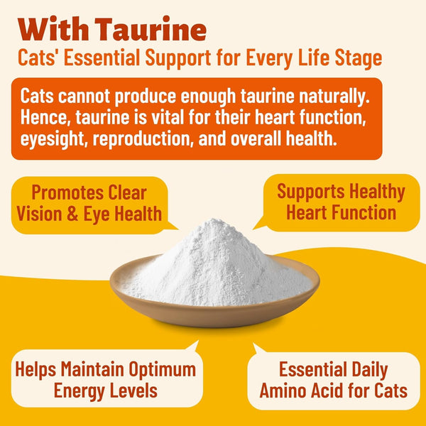 Taurine for Cats, with Coq10, L-Carnitine, Vitamins for Cats | Heart & Eye Health Cat Supplements | Suitable for Kittens, Adult & Senior Cats | Omega-3 to Nourish Skin & Coat | 7.76 Oz2