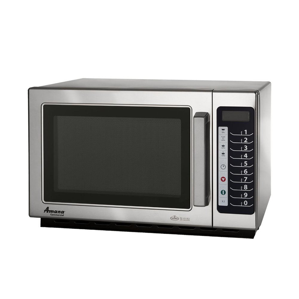 rcs10ts-1000-watt-stackable-countertop-commercial-microwave-with-push-button-controls-for-restaurant-buffet-catering-service-1-2-cu-ft-22w-x-19d-x-13-7-8h-stainless-steel-120v-nsf
