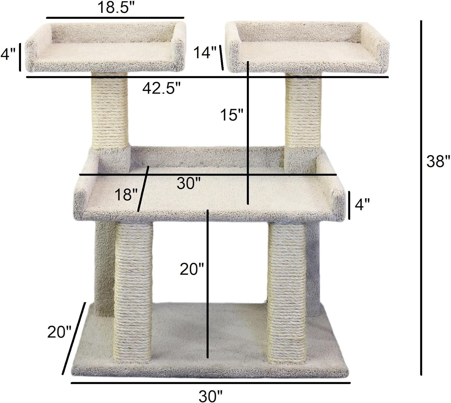 prestige-cat-trees-maine-coon-deluxe-cat-perch-made-in-usa-sturdy-solid-wood-tower-for-large-multiple-cats-easy-2-step-assembly-plush-carpet-sisal-scratch-posts