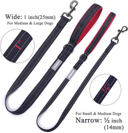 VIVAGLORY Dog Leash Puppy Leash for Collar, 3Ft X 1In, Black | with Soft Padded Handle for Training & Walking, Heavy Duty & Double Layer Nylon Pet Puppy4