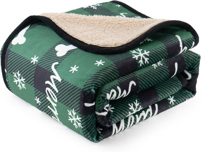 Washable Waterproof Dog Blankets for Large Dogs, 50"X60" Black | Soft Fluffy Pet Blanket for Couch Sofa Car Crate, Bed Furniture Protector, Reversible Sherpa Fleece Dog Blanket, Paw Pattern12