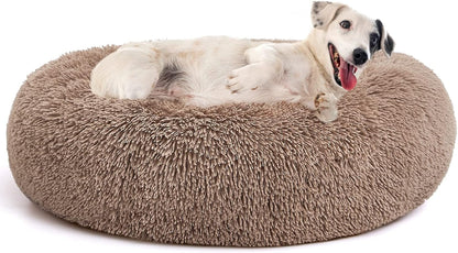 MIXJOY Orthopedic Dog Bed Comfortable Donut Cuddler round Pet Beds Ultra Soft Washable Dog and Cat Cushion (20''/23''/30'') (23'', Brown)11