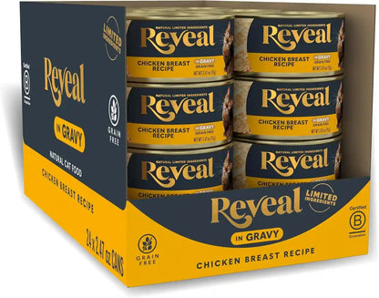 Reveal Fish & Chicken Variety in Gravy Wet Cat Food 12-Pack 2.47 Oz Cans | 100% Natural, High Quality Protein, Limited Ingredient, Grain Free, No Fillers, No Artificial Additives, No By-Products11