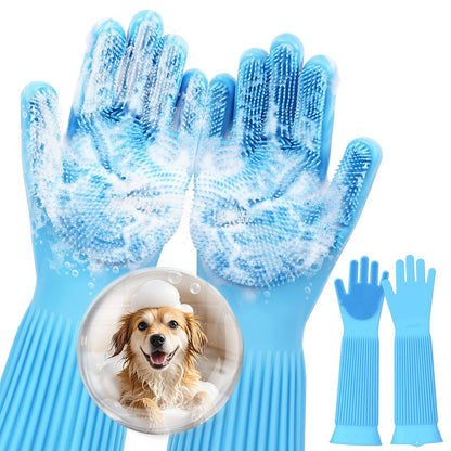 Pecute Silicone Pet Grooming Gloves for Washing Cats Dogs Bath Brush | 3,000 Soft Bristles, Gentle Massage & Deshedding, Dishwasher Safe, for Large/Thick Coats, Home/Car Cleaning10