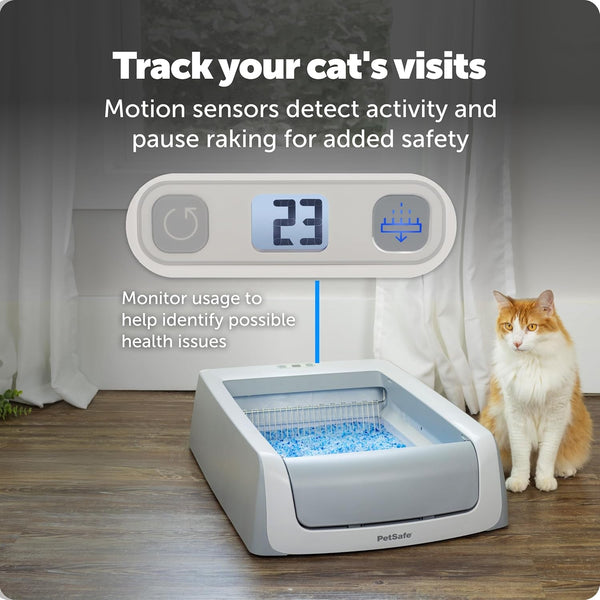 Petsafe Scoopfree Crystal Pro Legacy Self-Cleaning Litter Box, Uncovered | Hands-Free Automatic Cleaning, Advanced Odor Control, Health Counter Display, Includes 1 Disposable Crystal Litter Tray6