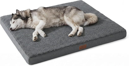 Bedsure Washable Dog Beds Large Sized Dog with Comfy Sherpa, 36X27In Grey | Orthopedic Egg Crate Foam,Comfort Support Flat Rectangle Pet Mat,Non-Slip Bottom,Removable Cover,For Large Breed up to 55 Lbs8
