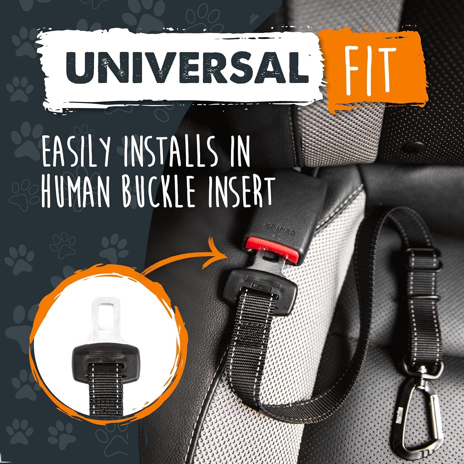 mighty-paw-dog-seat-belt-for-car-heavy-duty-aviation-aluminum-carabiner-850-lbs-force-rated-nylon-webbing-swivel-clip-16-26-in-adjustable