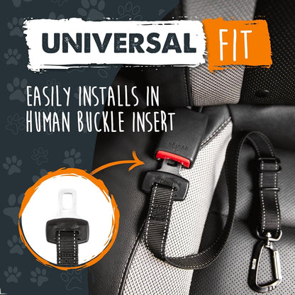 Mighty Paw Dog Seat Belt for Car, Heavy-Duty Aviation Aluminum Carabiner | 850 Lbs Force Rated, Nylon Webbing, Swivel Clip, 16-26 in Adjustable2