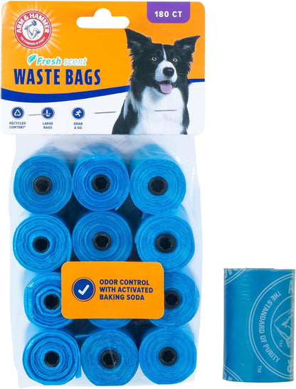 Arm & Hammer Dog Poop Leakproof Plant Based 120 Count Waste Bags, Unscented, Made from 40% Corn Starch with Activated Baking Soda, Pack of 8, Green5