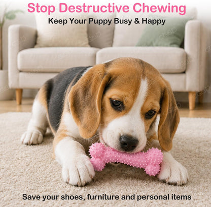 Puppy Toys, 6 Pack Dog Chew Toys for Puppy, Cute Pink Small Dog Toys, Puppy Teething Toys for Puppies, Soft Durable Interactive Chew Toy for Small Dogs5
