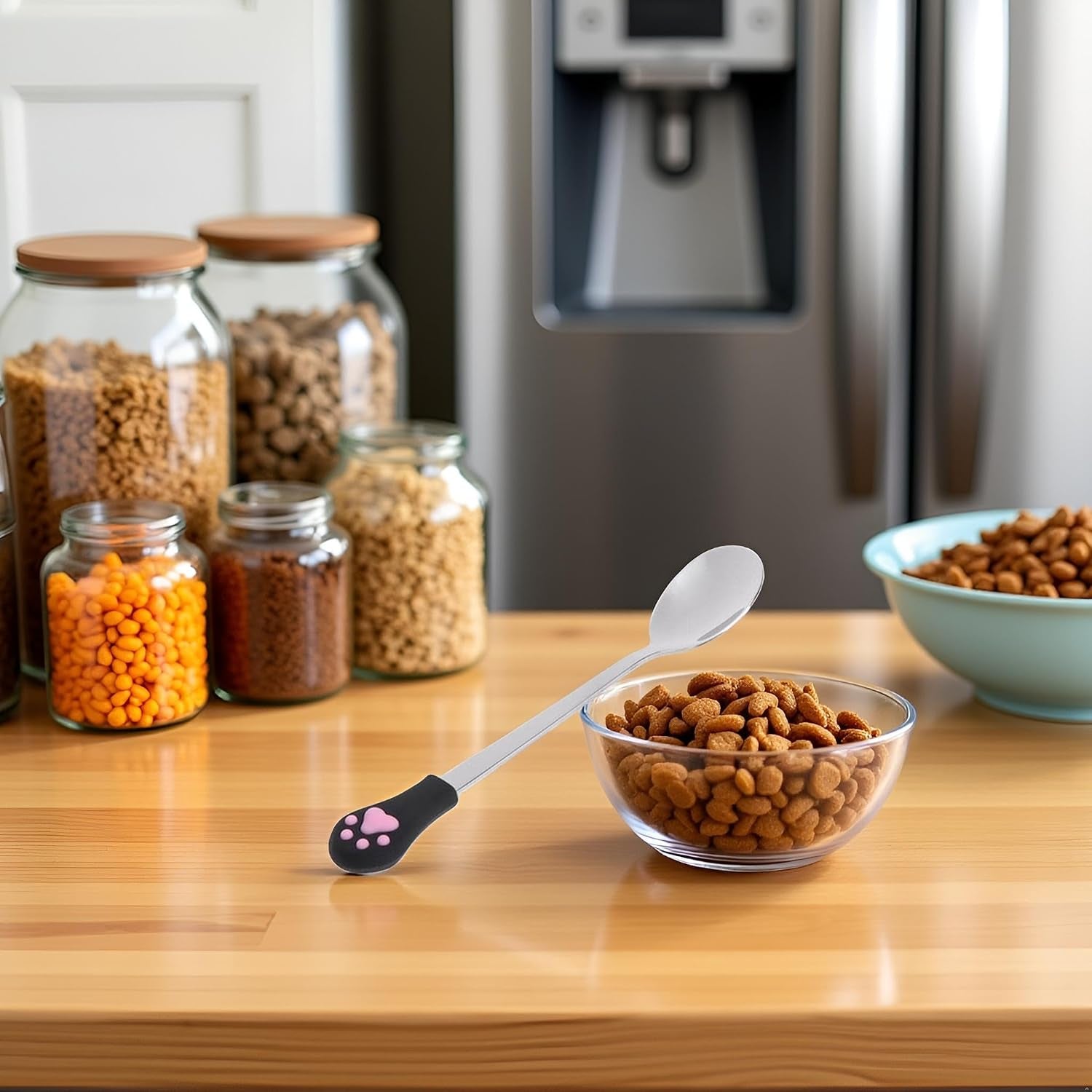silver-pet-food-spoon-stainless-steel-spoon-anti-slip-silicone-handle-can-cute-for-pets-dogs-food-storage-feeding-and-watering-supplies