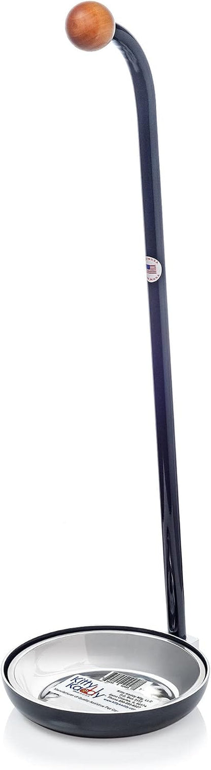 Elevated Cat Feeder with Stand, Classic Black, 27-Inch Raised Feeding Station, Cat Food Bowls, Bowls Non-Skid, Removable Stainless Steel Bowls, 16Oz Capacity, Portable Pet Water Stand1
