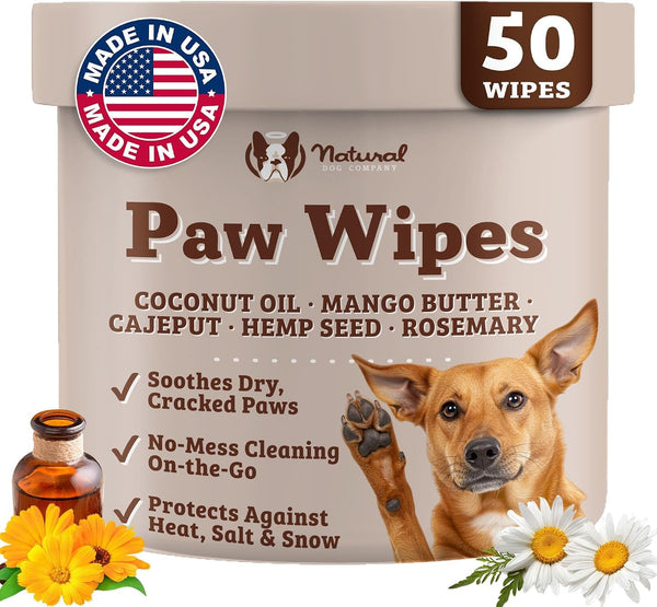 Natural Dog Company Wrinkle Wipes for Dogs, 100 Count, Hypoallergenic, Cleaning & Deodorizing, for Grooming Faces, Paws & Butts12