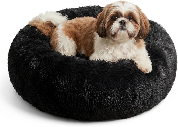 Small Calming Dogs Bed for Small Dogs Anti-Anxiety Machine Washable Fluffy Luxury Anti-Slip Waterproof Mute Base Warming Cozy Soft Pet Puppy round Bed21