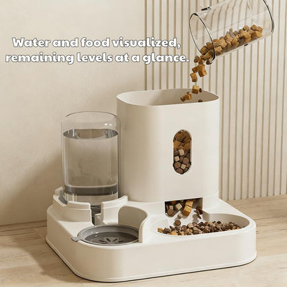 Automatic Cat Feeder and Water Dispenser Set, Gravity Pet Food Bowl and Waterer Station Large-Capacity for Small Medium Pets Puppy Kitten Rabbit (Blue)3