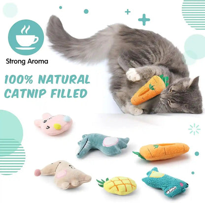 Gejoy 20 Pack Catnip Toys for Indoor Cat Plush Kitten Cat Chew Toys Catnip Kitten Entertaining Interactive Safe Teeth Cleaning Dolls(Lovely)4